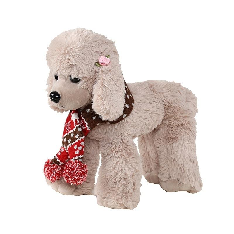 Christmas Pet Scarf Autumn And Winter Warm Elk Christmas Dog Scarf - Size M Brown