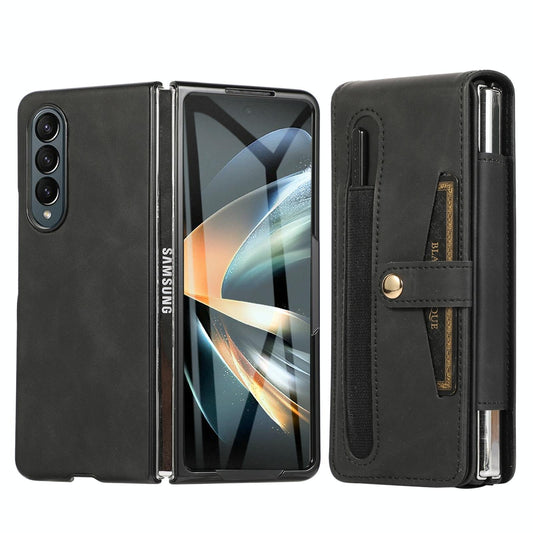 Leather Folding Phone Case for Samsung Galaxy z Fold 4 - Black