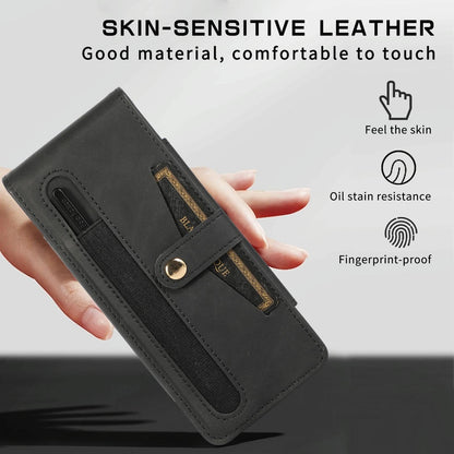 Leather Folding Phone Case for Samsung Galaxy z Fold 4 - Black