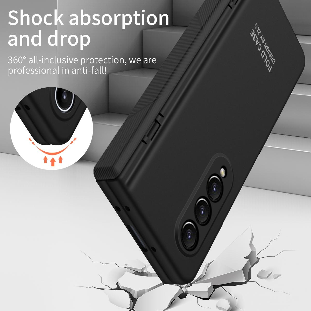 Foldable Phone Case with Pen and Stylus for Samsung Galaxy z Fold 4 / 5g - Coffee