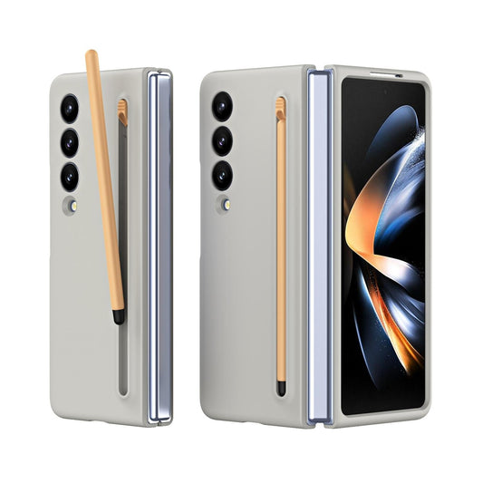Enhanced Shockproof Phone Case for Samsung Galaxy z Fold 4 - Pen Design - Light Gray