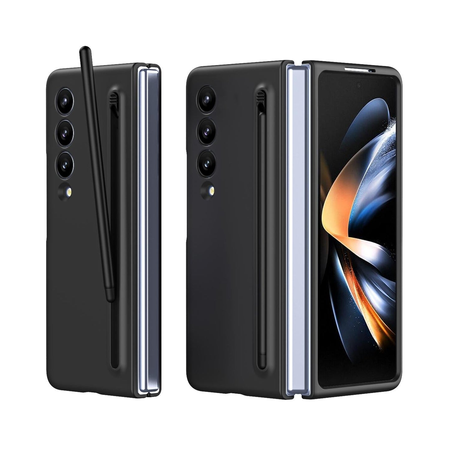 Enhanced Shockproof Phone Case for Samsung Galaxy z Fold 4 - Pen Design - Light Gray