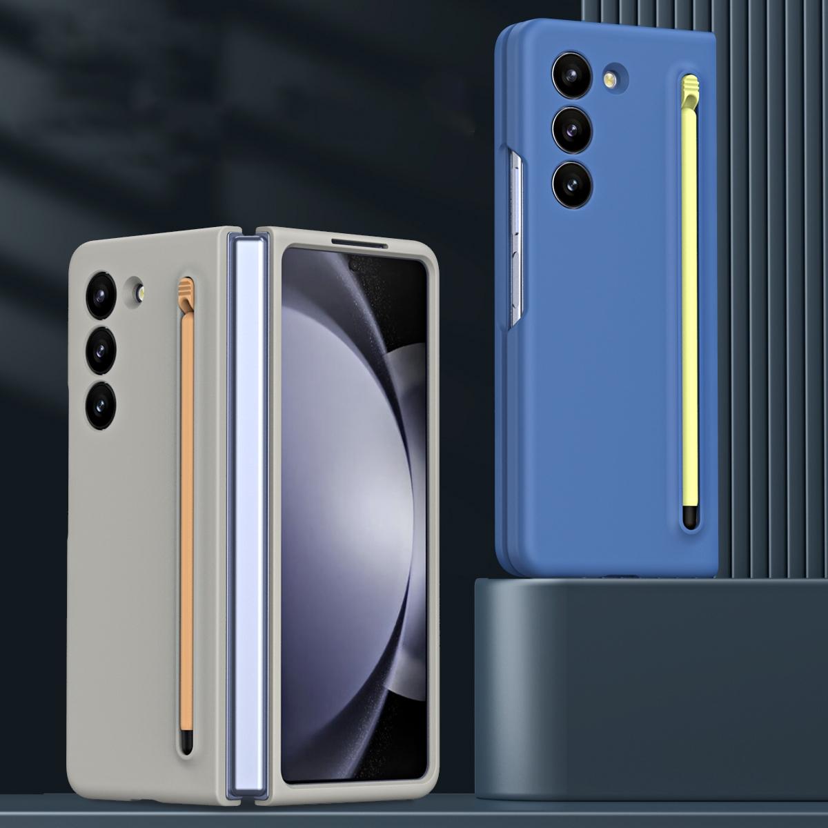 Enhanced Shockproof Phone Case for Samsung Galaxy z Fold 4 - Pen Design - Light Gray