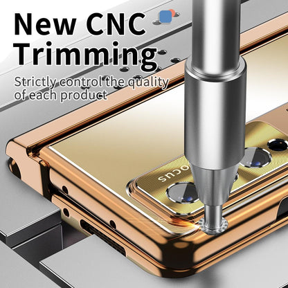 Shockproof Aluminum Double Hinge Case for Samsung Galaxy z Fold 4 - Silver