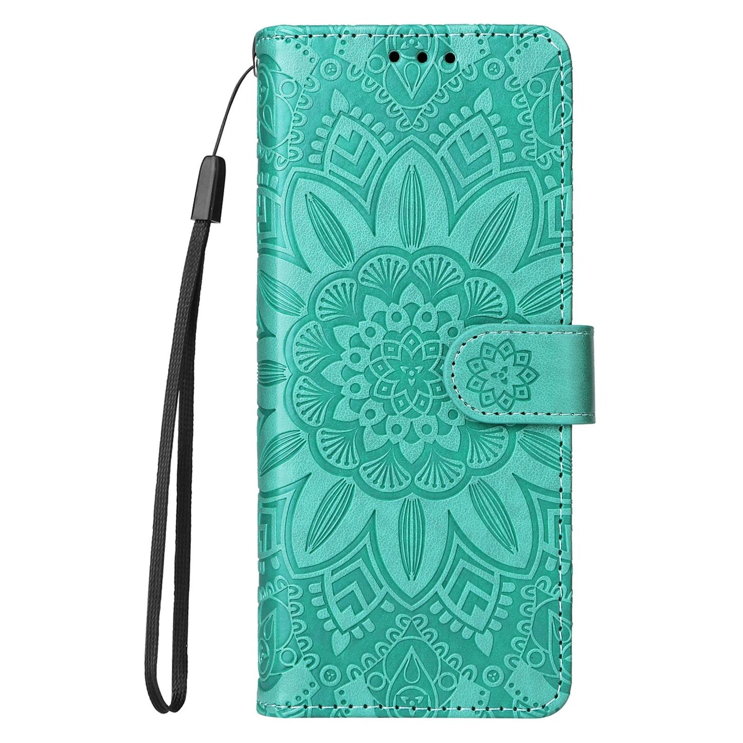Sunflower Embossed Leather Phone Case for Samsung Galaxy z Fold 4 / 5g - Red