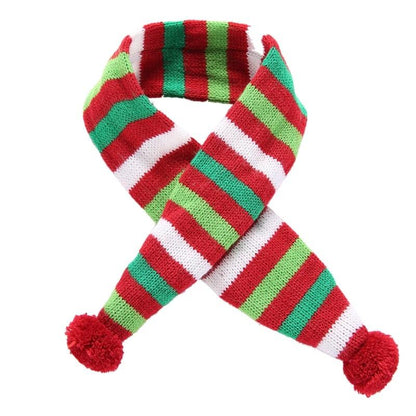 Dog Scarf Christmas Pet Accessories Winter Warmth Pet Scarf - Size M Red And Green Stripes