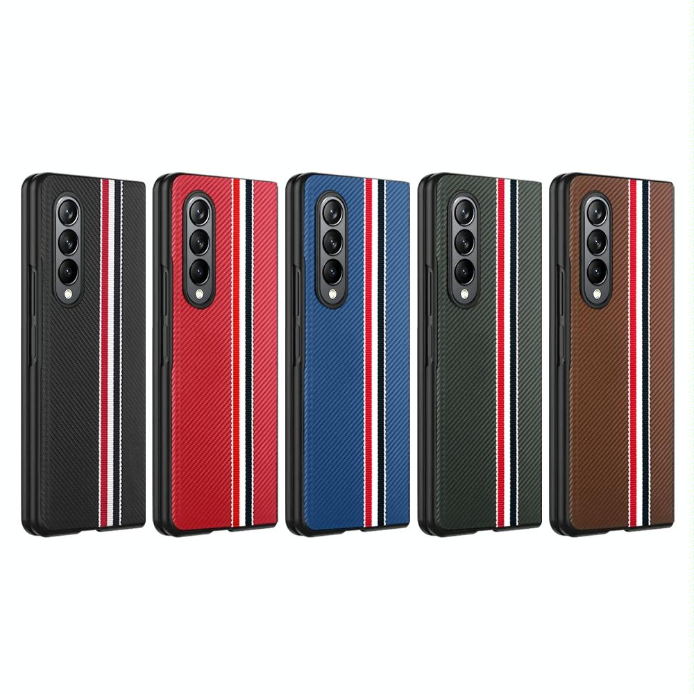 Shockproof Twill Phone Case for Samsung Galaxy z Fold 4 - Pc Tpu - Black