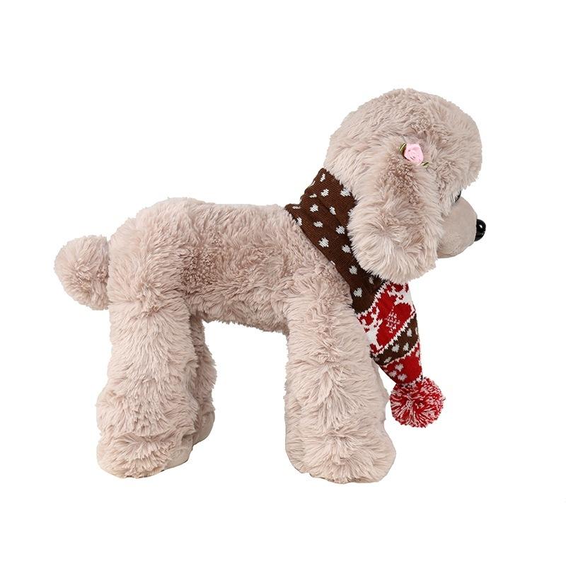 Christmas Pet Scarf Autumn And Winter Warm Elk Christmas Dog Scarf - Size L Brown