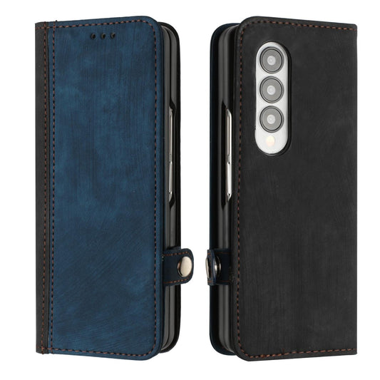 Leather Phone Case with Side Buckle for Samsung Galaxy z Fold 4 / 5g - Royal Blue