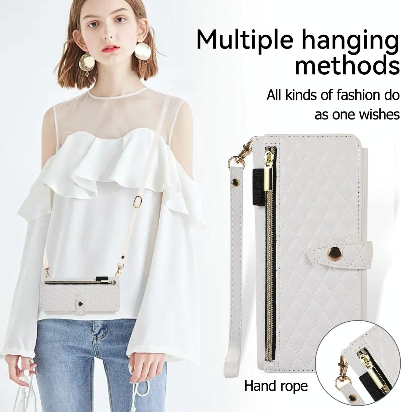 Foldable Diamond Lattice Phone Case for Samsung Galaxy z Fold 4 - White