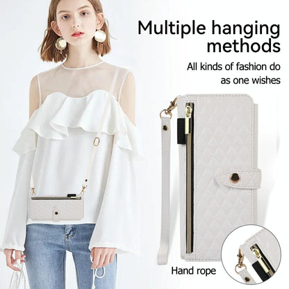 Foldable Diamond Lattice Phone Case for Samsung Galaxy z Fold 4 - White