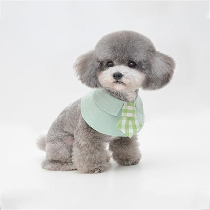 Pet Shawl Scarf Saliva Towel Dog Clothes Accessories - Size L - Green