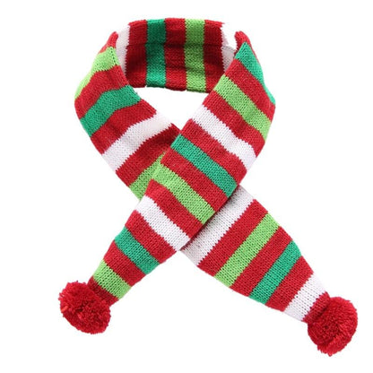 Dog Scarf Christmas Pet Accessories Winter Warmth Pet Scarf - Size Xl Red And Green Stripes