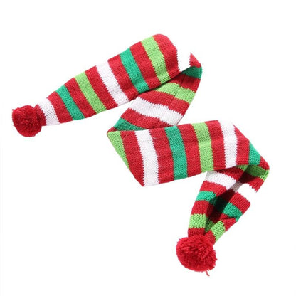 Dog Scarf Christmas Pet Accessories Winter Warmth Pet Scarf - Size Xl Red And Green Stripes