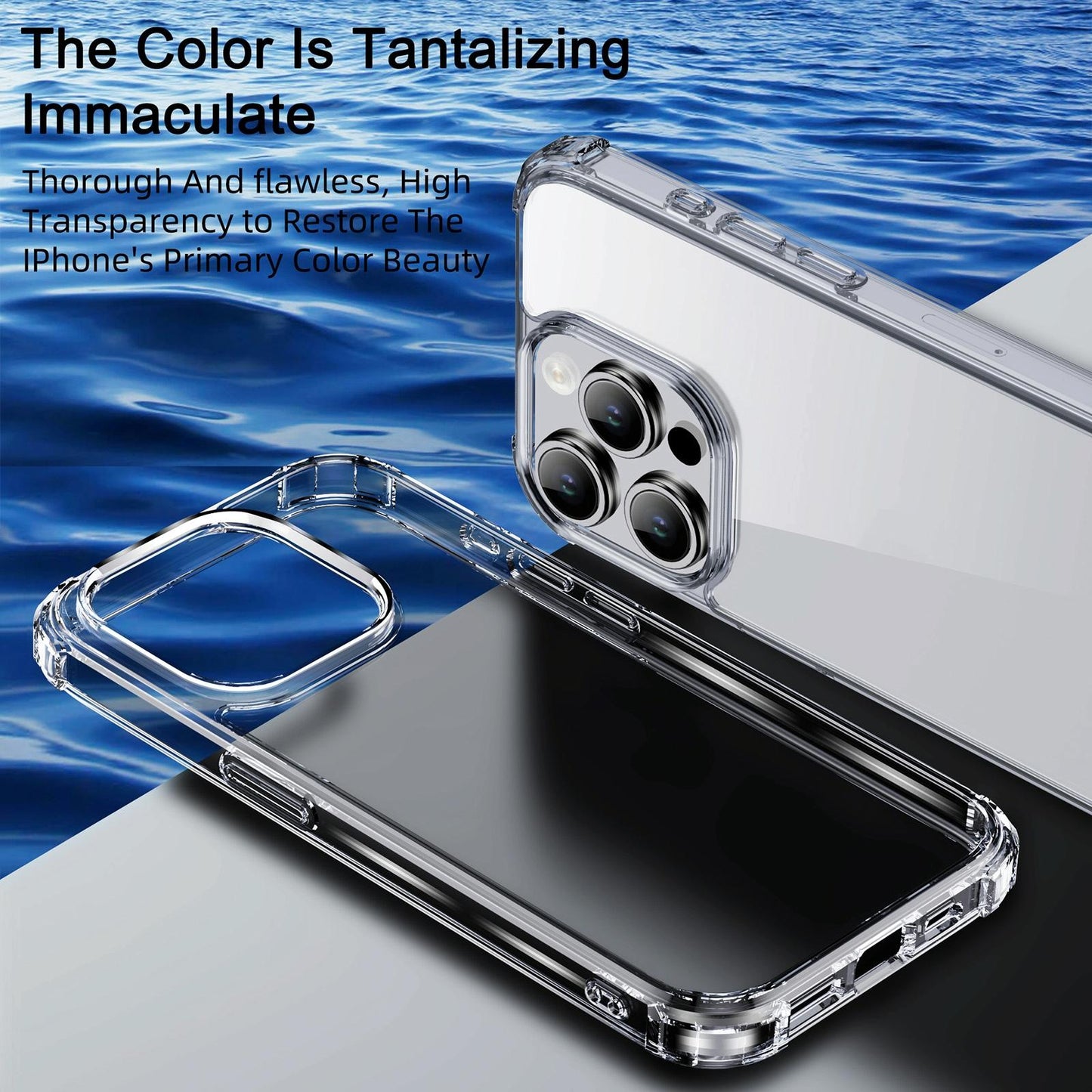 Crystal Clear Shockproof Phone Case for Iphone 15 by Ipaky