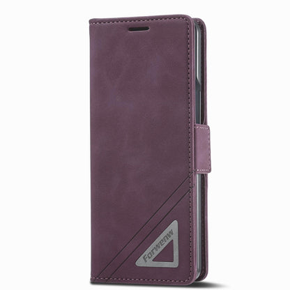 Leather Dual Side Buckle Phone Cover for Samsung Galaxy z Fold 4 - Dark Cyan