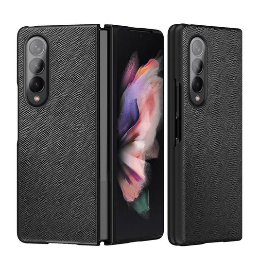 Foldable Cross Pattern Phone Case for Samsung Galaxy z Fold 4 / 5g - Foldable Design - Black