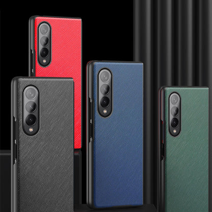 Foldable Cross Pattern Phone Case for Samsung Galaxy z Fold 4 / 5g - Foldable Design - Black