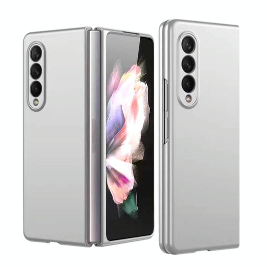 Foldable Metal-look Phone Case for Samsung Galaxy z Fold 4 - Silver