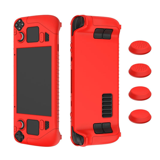Silicone Game Controller Cover with 4 Key Caps - Protective - Red