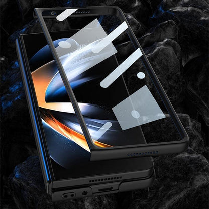 Foldable Leather Case with Stand for Samsung Galaxy z Fold 4 - Ultra Thin - Black