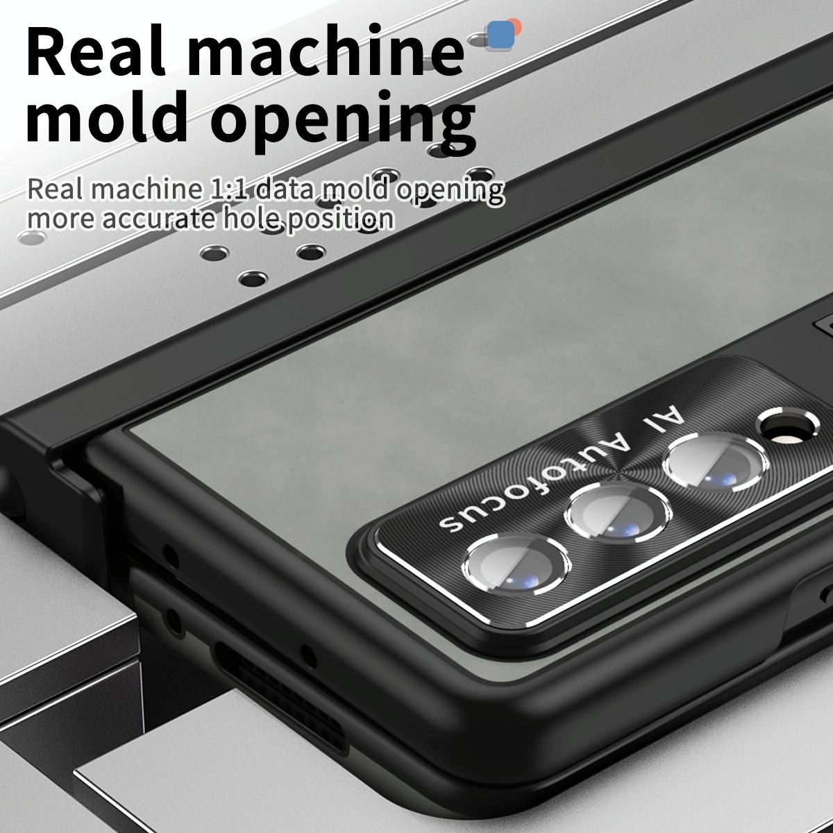 Magnetic Phone Case for Samsung Galaxy z Fold 4 - Napa Pattern - Black