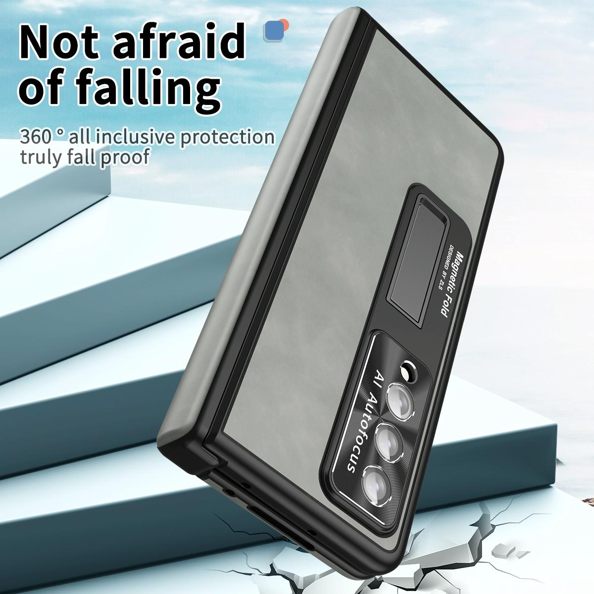 Magnetic Phone Case for Samsung Galaxy z Fold 4 - Napa Pattern - Black