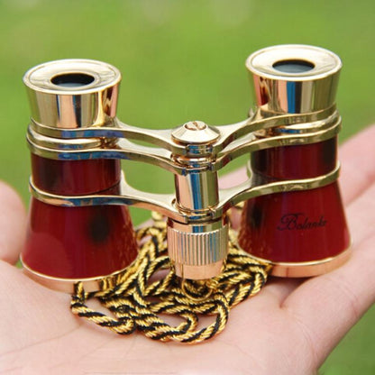 Chrome Double Cylinder Telescope with Handle - 3 x 25 Lady - Pearl White