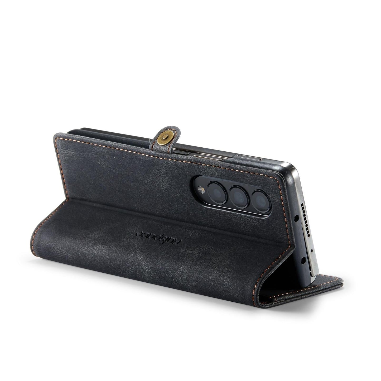 Vintage Rfid Leather Phone Case for Samsung Galaxy z Fold 4 - Blue