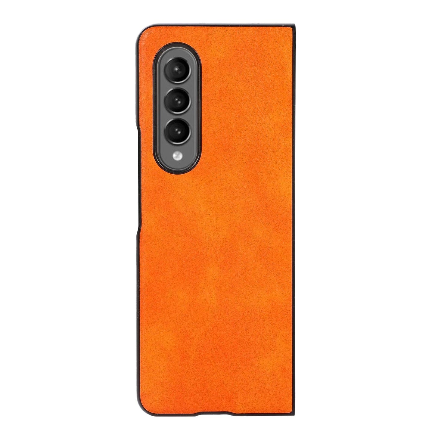 Two Tone Litchi Pu Case for Samsung Galaxy z Fold 4 - Slim & Stylish - Orange