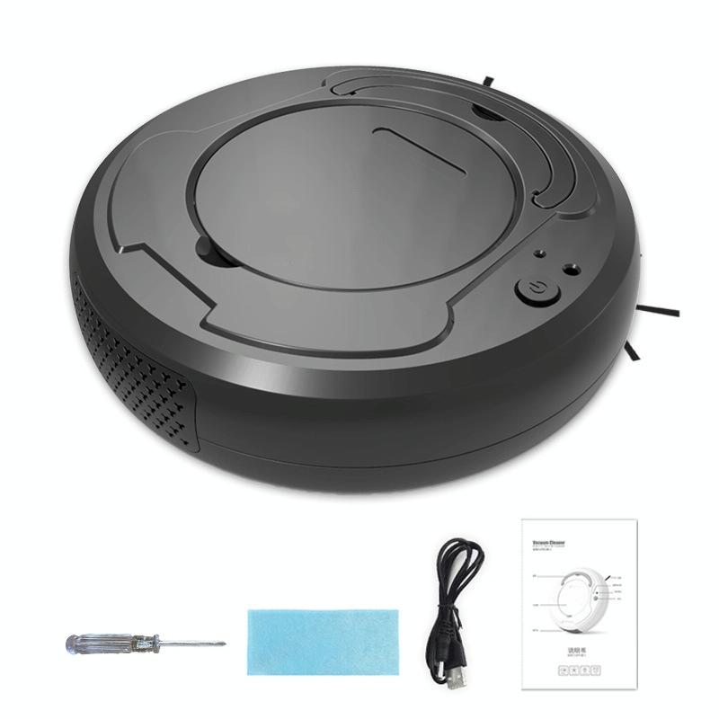 Smart 3-in-1 Robot Vacuum with Wet / Dry Mopping - Rechargeable & Auto Cleaning - Black - Black