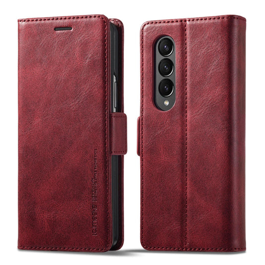 Rfid Leather Phone Case for Samsung Galaxy z Fold 4 / 5g - Secure & Stylish - Red