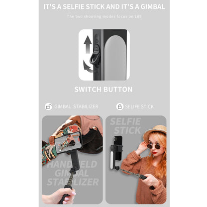 Mini Folding Gimbal Stabilizer with Tripod - White