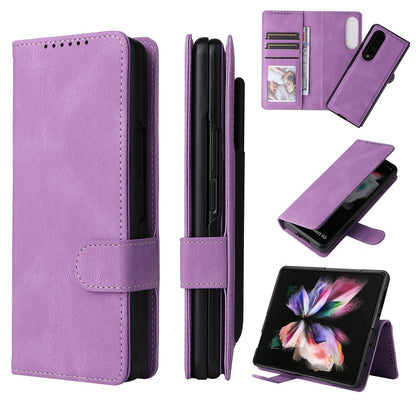 Foldable Leather Case for Samsung Galaxy z Fold 4 / 5g - Detachable - Purple