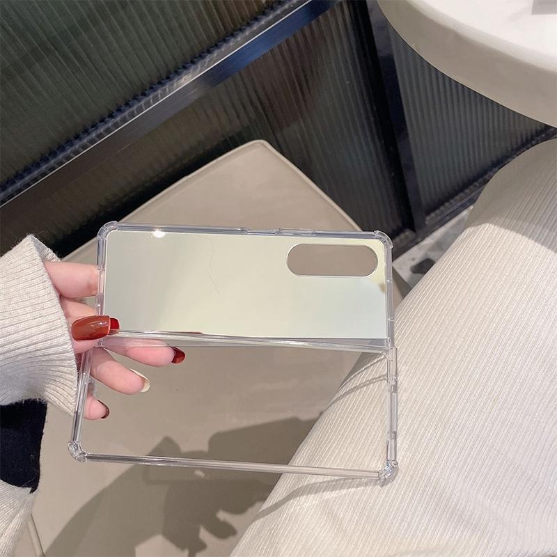 Reflective Noodle Case for Samsung Galaxy z Fold 4 - Reflective Finish - Silver