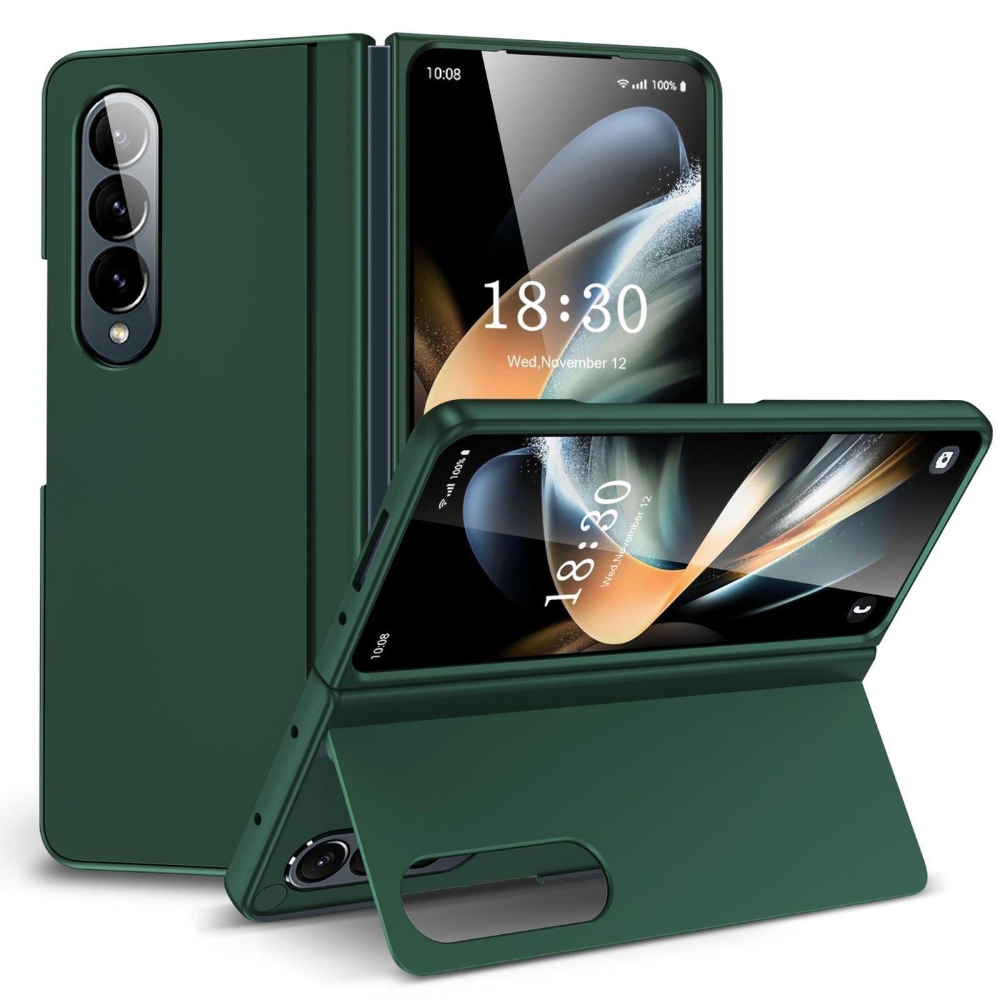 Foldable Phone Case with Holder for Samsung Galaxy z Fold 4 - Full Coverage - Green