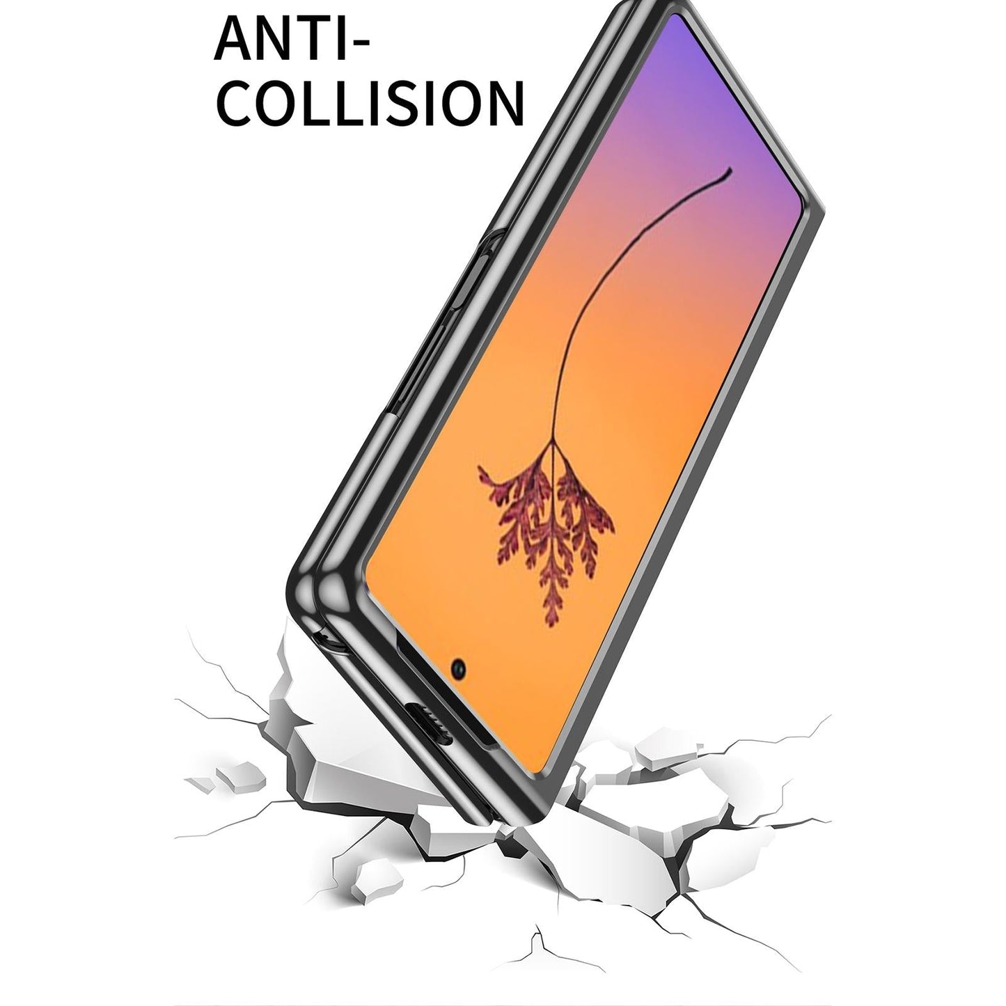 Shockproof Clear Phone Case for Samsung Galaxy z Fold 4 - Blue