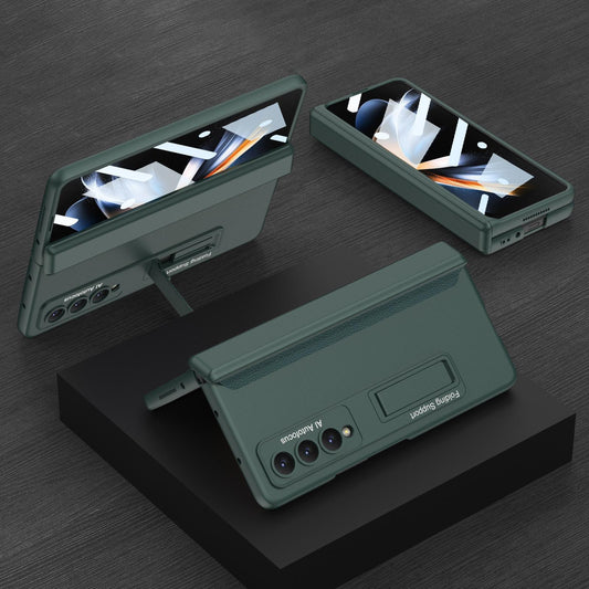 Foldable Magnetic Hinge Case for Samsung Galaxy z Fold 4 - Compact Design - Night Green