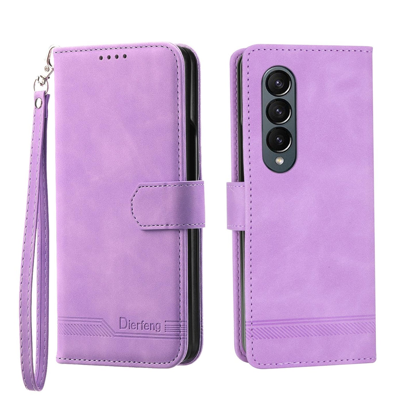 Premium Leather Tpu Case for Samsung Galaxy z Fold 4 / 5g - Purple