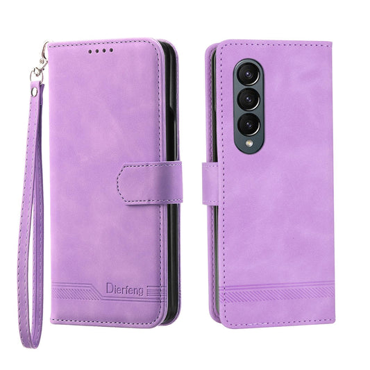 Premium Leather Tpu Case for Samsung Galaxy z Fold 4 / 5g - Purple