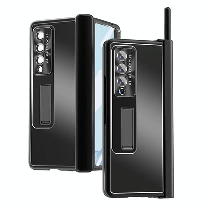 Shockproof Aluminum Double Hinge Case for Samsung Galaxy z Fold 4 - Black