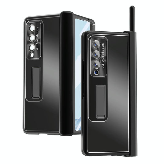 Shockproof Aluminum Double Hinge Case for Samsung Galaxy z Fold 4 - Black