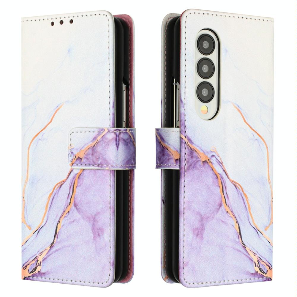 Marble Leather Flip Case for Samsung Galaxy z Fold 4 - Green Ls003