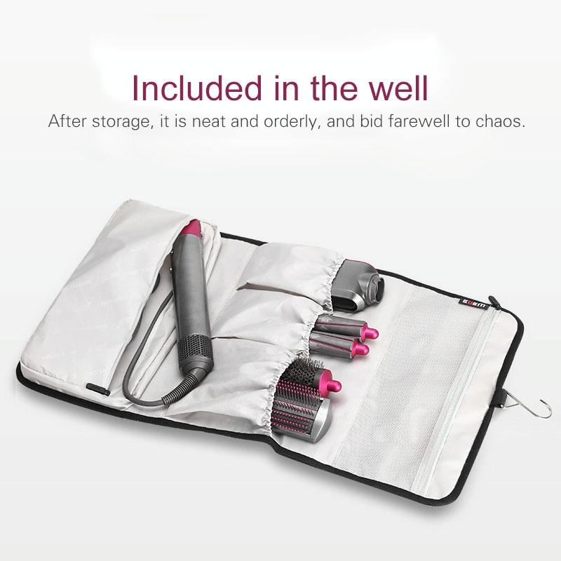 Black Nylon Hanging Storage Bag for Portable Dyson Hair Curler