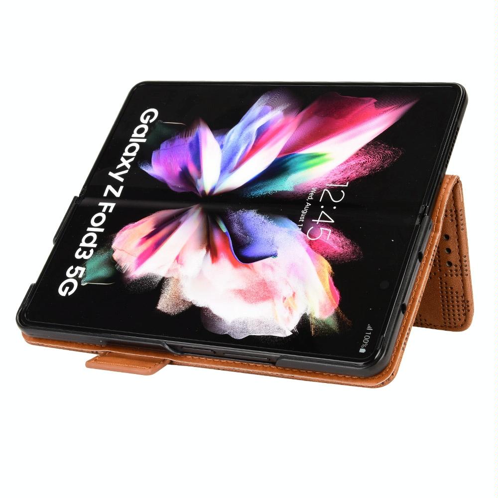 Symmetrical Leather Triangle Phone Case for Samsung Galaxy z Fold 4 - Blue