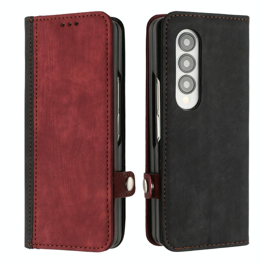 Leather Phone Case with Side Buckle for Samsung Galaxy z Fold 4 / 5g - Red