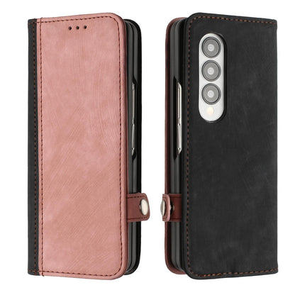 Leather Phone Case with Side Buckle for Samsung Galaxy z Fold 4 / 5g - Red