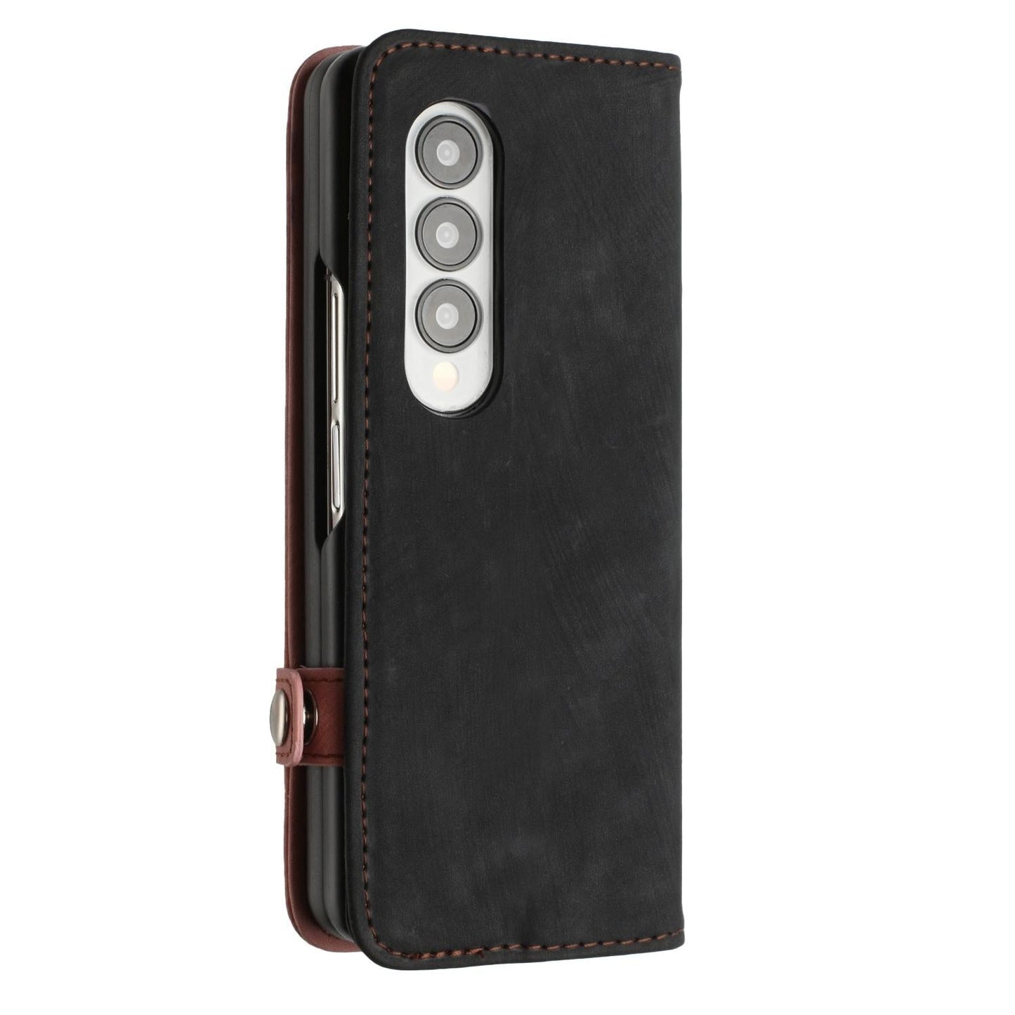 Leather Phone Case with Side Buckle for Samsung Galaxy z Fold 4 / 5g - Red