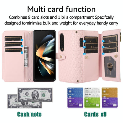 Foldable Diamond Lattice Phone Case for Samsung Galaxy z Fold 4 - Purple