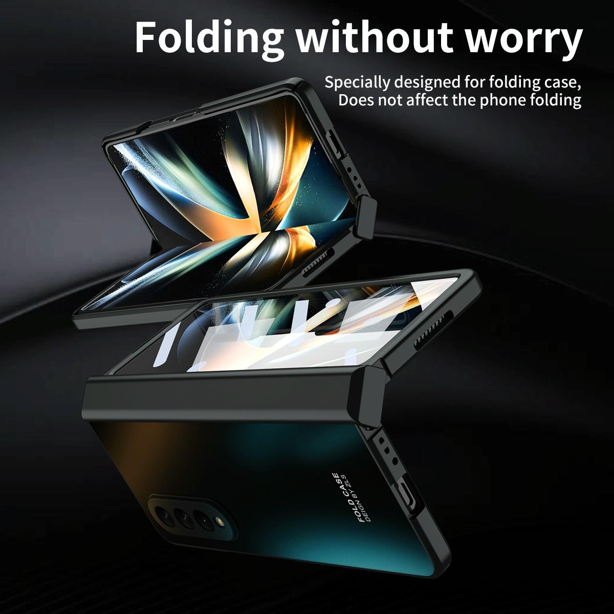 Foldable Electroplated 5g Case for Samsung Galaxy z Fold 4 - Silver